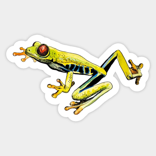 green frog Sticker by VicaVeresk